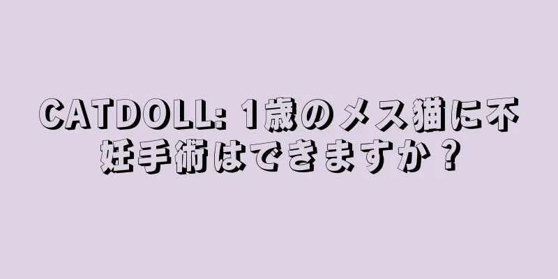 CATDOLL: 1歳のメス猫に不妊手術はできますか？
